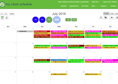 My Client Schedule — Filter by Practitioner